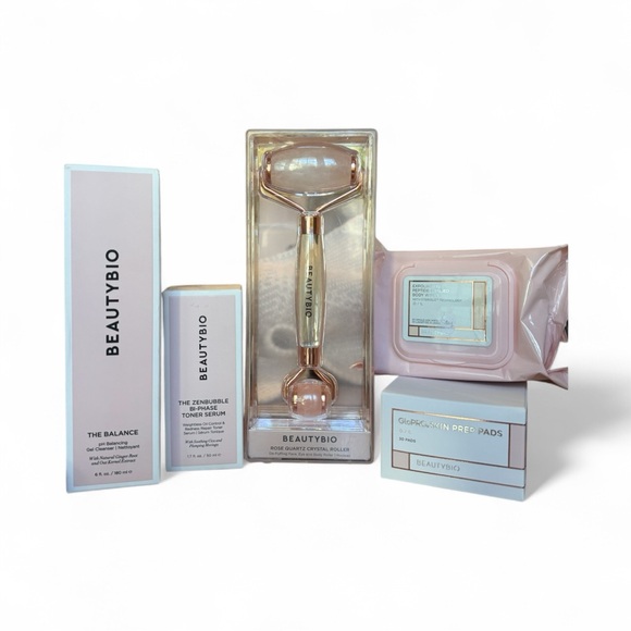 BeautyBio Skincare Set with Rose Gold Roller